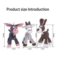 Funny Pet Toy Donkey Shape Corduroy Chew Toys for Dogs Puppy Squeaker Squeaky Plush Bone Molar Dog Toy Training Pets Supplies 2