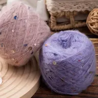 Hand Woven Sequin Mohair Rod Needle, Multi-Color Yarn, Hand Sweater Thread, 50g/Roll 2