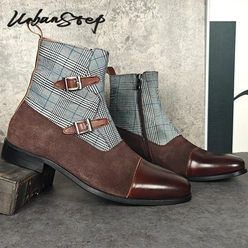 Luxury Designer Cowboy Men's Zip Closure Massage Waterproof Hi Top Shoes main image 1