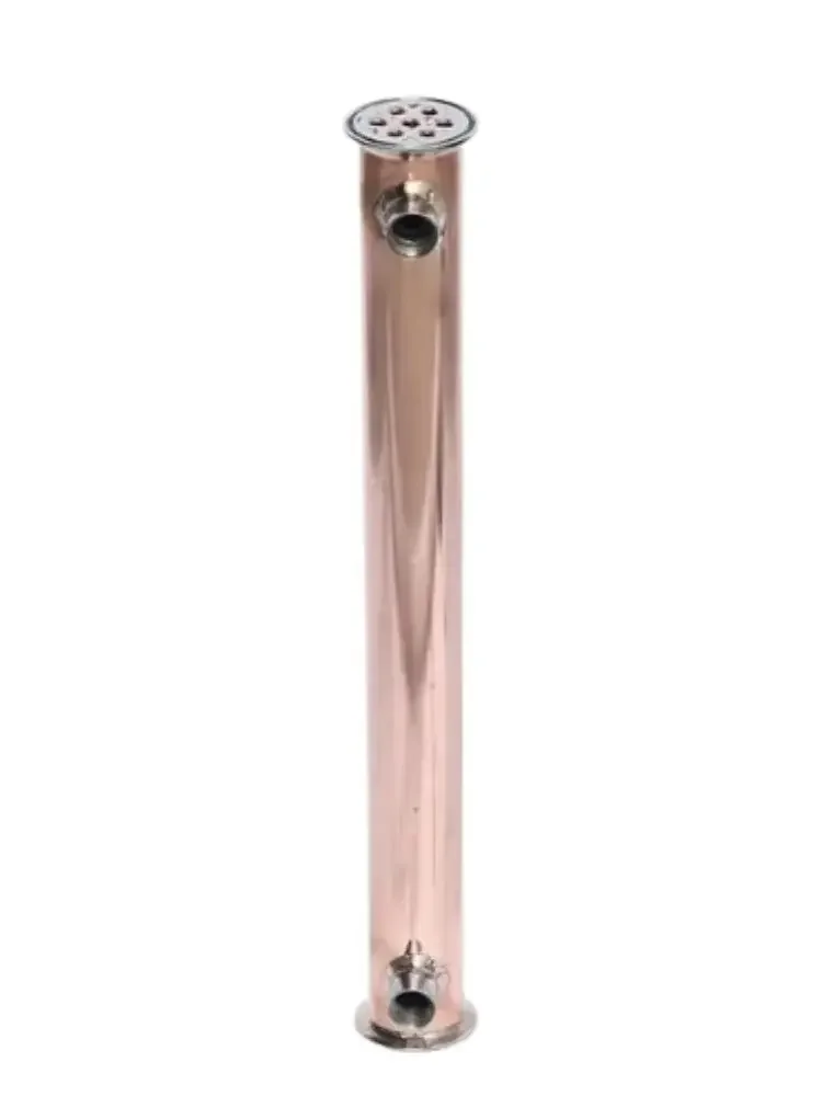 1.5"(38mm)OD50.5mm L = 500mm Copper Condenser 3 Pipes Inside ID 12mm Connection Internal Thread 1/2" Copper Distiller Condenser