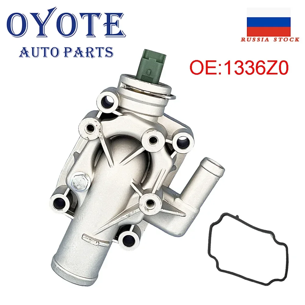 Aluminum Engine Coolant Thermostat with Housing For Peugeot Partner 206/207/307/308/1007 For Citroen C2 C3 C4 engine coolant thermostat