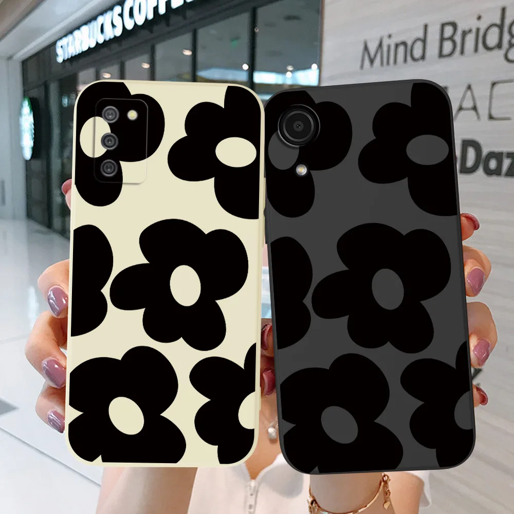 Custodia Per Samsung Galaxy J2 Core J2 J4 J6 J8 2018 Plus + Cover Per Telefono Soft Silicon Flower Black