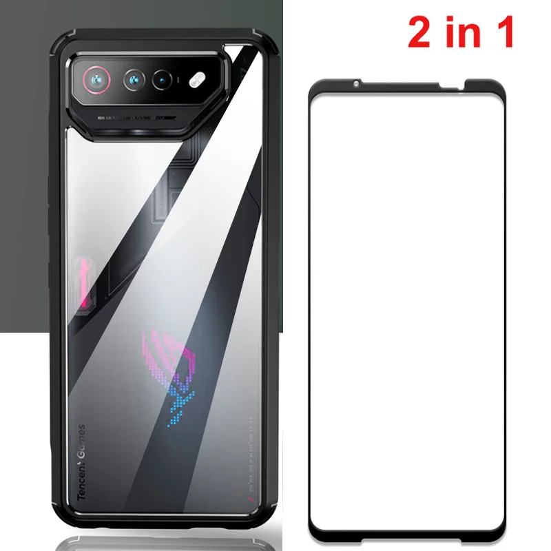 Pellicola Proteggi Schermo 2 In 1 Per Custodia Asus Rog 7 Pro Per Asus Rog 7 5G Cover Posteriore Rigida Per Rog Phone 7 Pro Rog7 Pro Shell