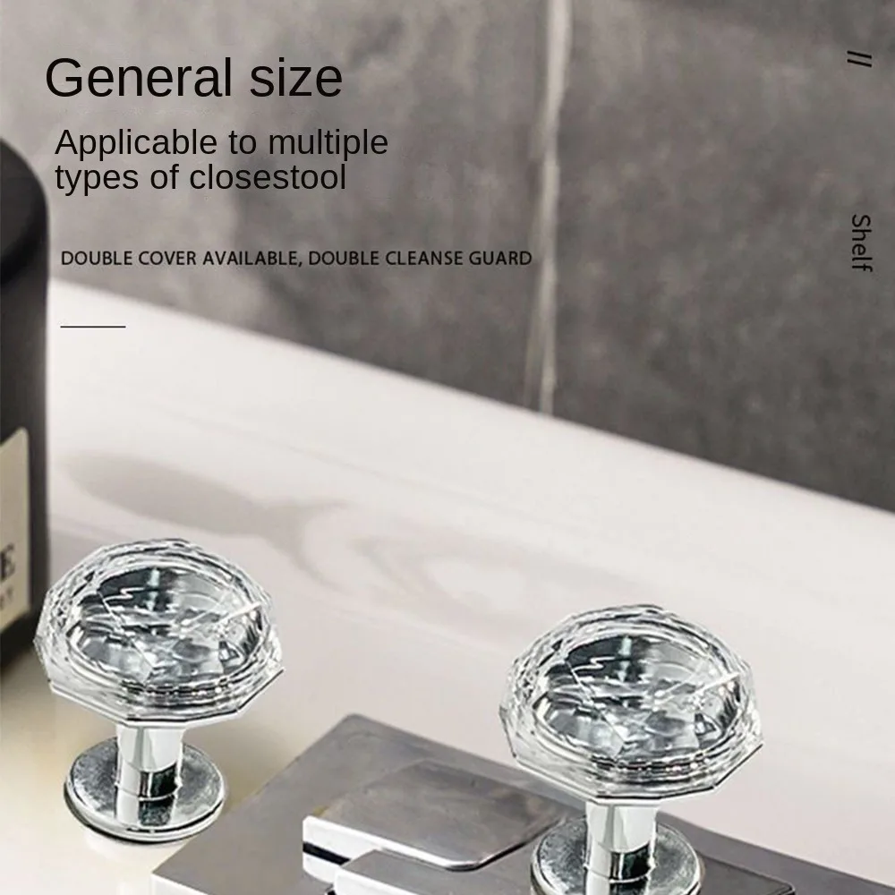 Creative Plastic Heart Shaped Toilet Tank Button Universal Transparent Toilet Flush Button Labor-saving Furniture Handle
