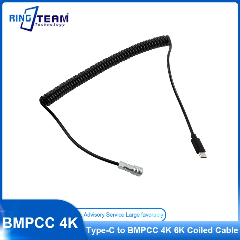 Pd Usbc Usb C Usb-C Type-C Tipo C A Bmpcc 4K 6K Cavo A Spirale Esterno 12V Per Fotocamere Bmpcc4K Bmpcc6K