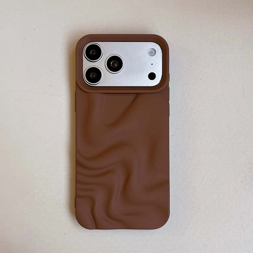 Premium Minimalist Matte 3D Water Ripple Pattern Phone Case