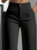 European and American cross-border 2025 new women’s high-waisted, draped, straight-cut, simple suit pants for women