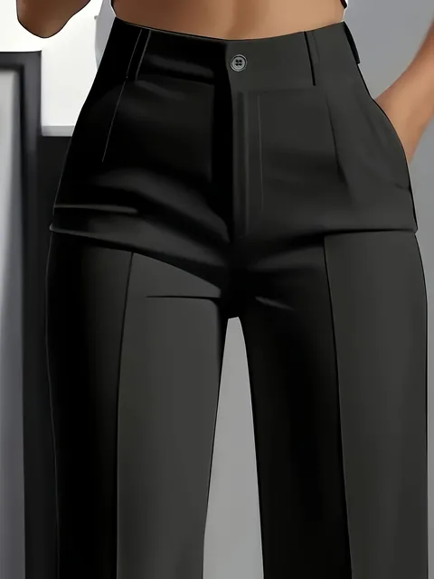 High-waist simple suit pants for women 5