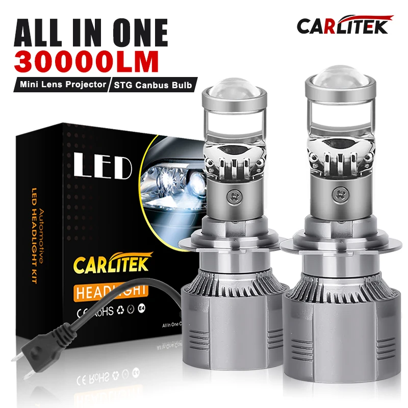 2x Kit Ampoules Phares LED H7 Feux de croisement 100W 30000LM