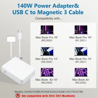140W USB C to Magnetic 3 Cable, Charger for Mac Book Pro 16,15,14,13 inch,2021-2023 M1 M2 Mac Book Air Laptop Power Adapter - Image 3