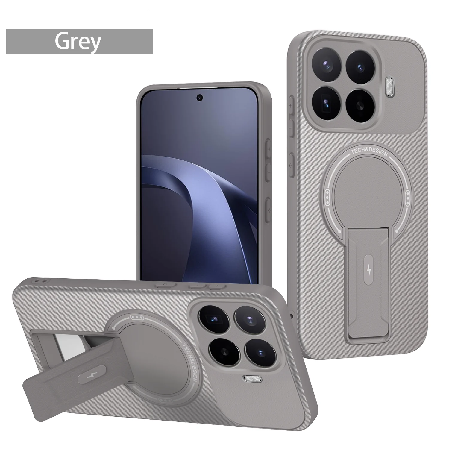 Premium Armor Carbon Fiber Magnetic Stand Case - Shockproof Cover