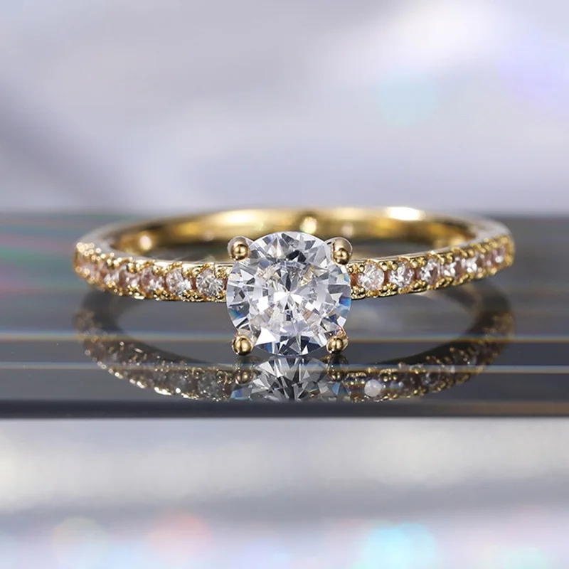 925 Sterling Silver Wedding Ring For Female AAA Zircon Stones
