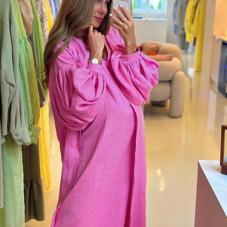 Loose 2 Piece-Set Long Dress Cover up Clothes For Women Casual V-Neck Solid High Waist Beach Holiday Maxi Dress Outfits