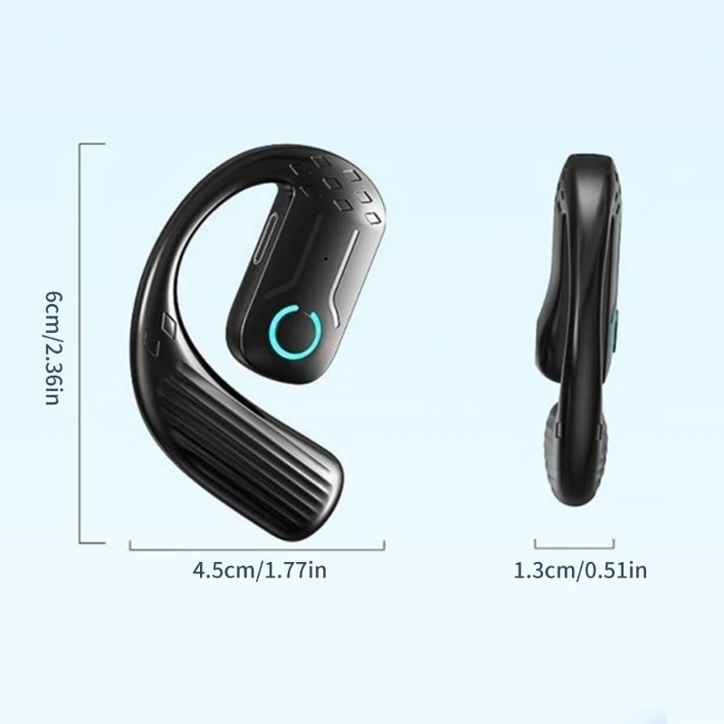 Wireless Bluetooth Earbuds with Earhooks - Sleek Single Ear Business Headset