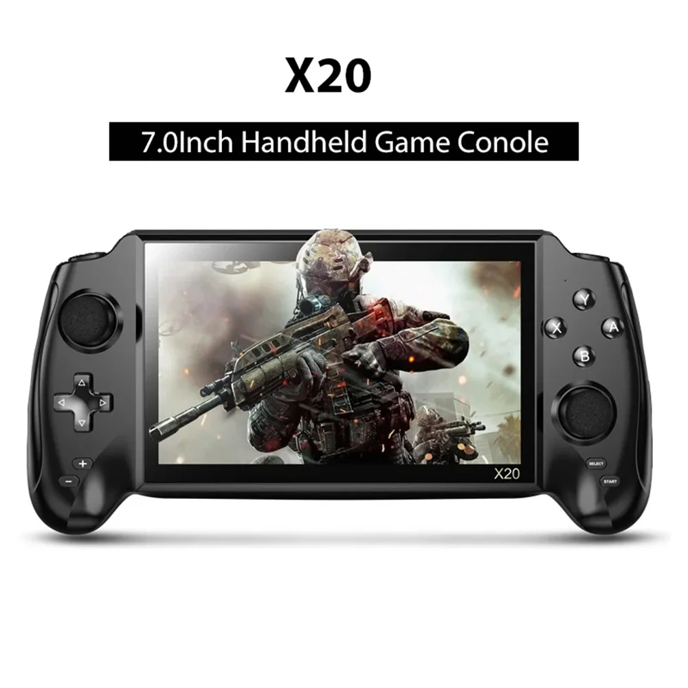 

X20 портативная игровая консоль с 7 дюймовым экраном, игровая консоль, перезаряжаемая игровая консоль с 32 ГБ памяти, игровой контроллер