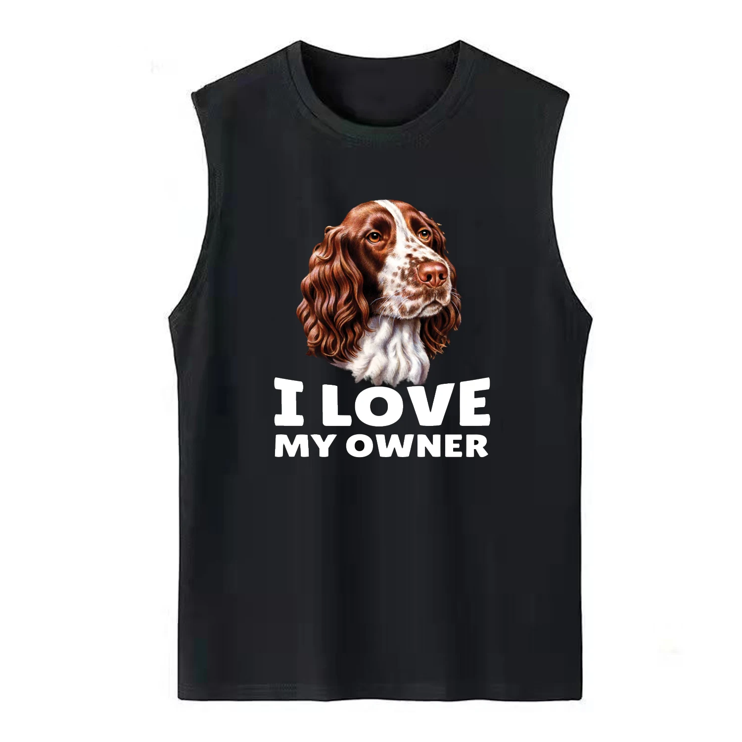 

I Love My Owner - Springer Spaniel Dog Owner Gifts Жилеты 100% хлопок O-образный вырез майки летние повседневные мужские футболки без рукавов