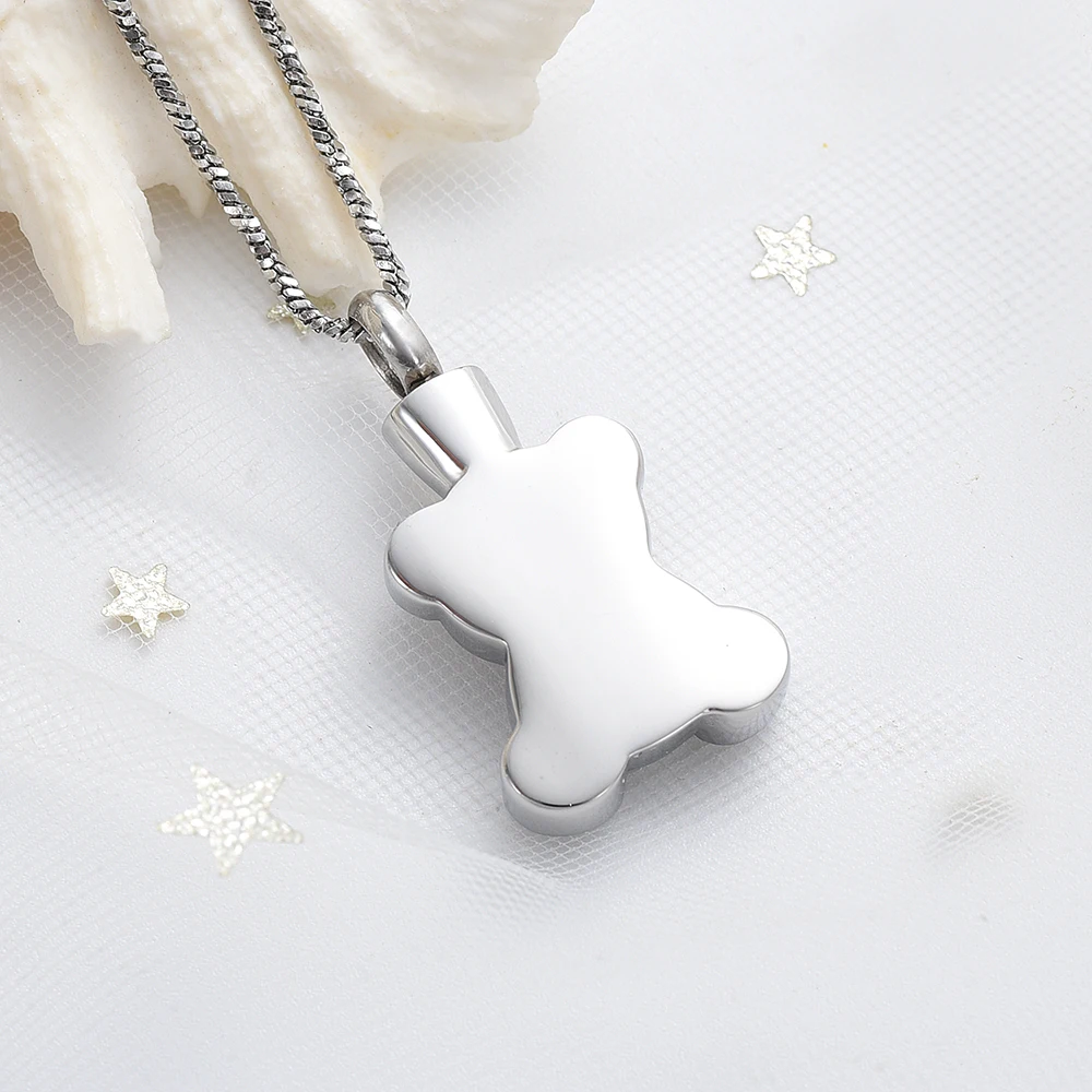 Teddy Bear Urn Necklace for Ashes 