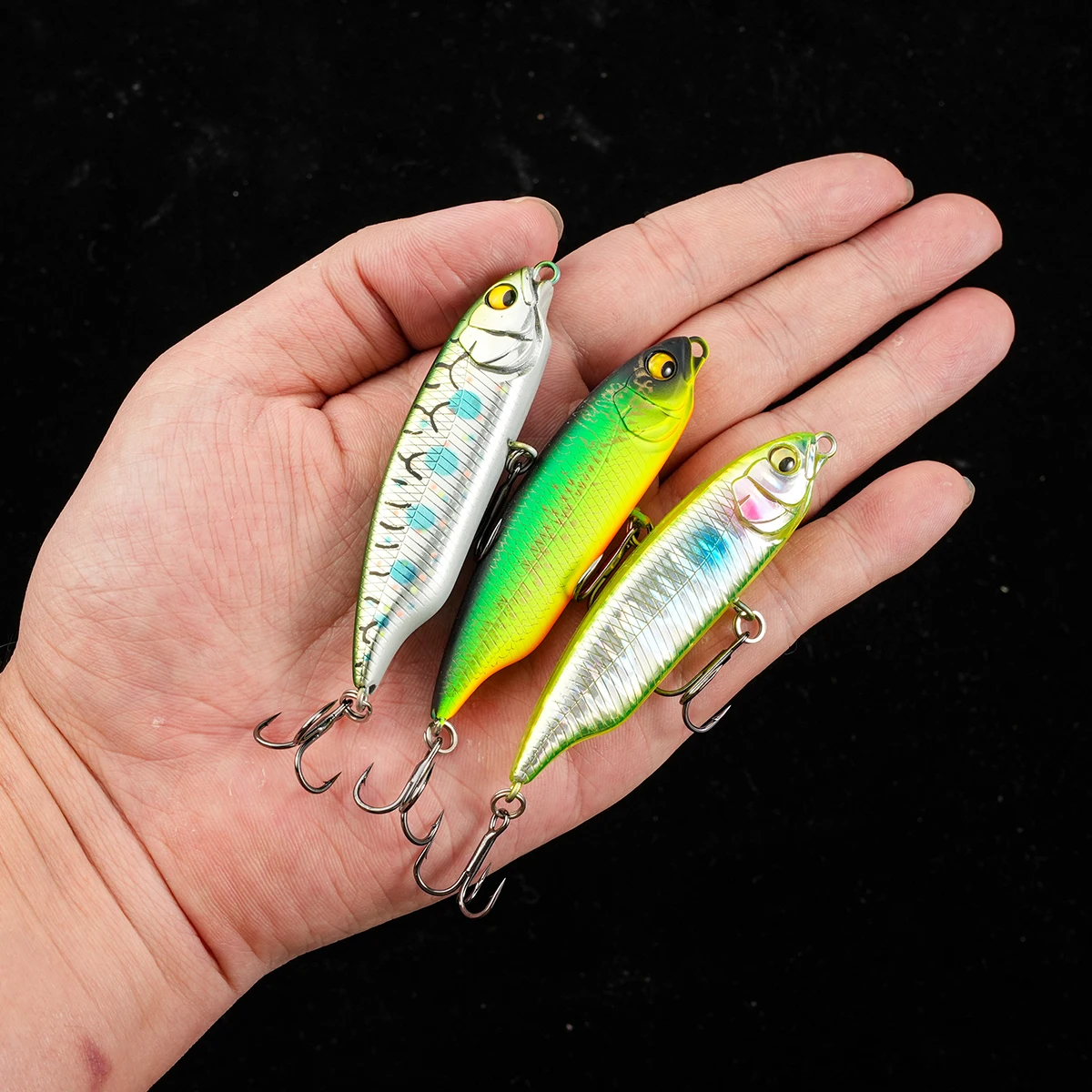 Johncoo Langsam sinkende Bleistift-Angelköder, 60 mm, 6,5 g, 75 mm, 10,5 g, harte Köder, Wobbler, Köder, Forellen-Angelköder