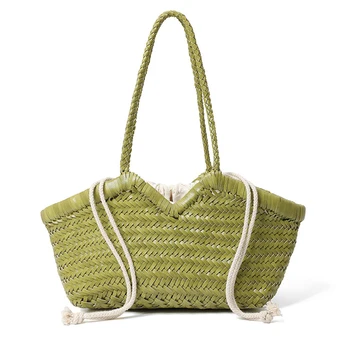 Borse Tote Intrecciate Artigianali da Donna, Borse e Pochette di Lusso Firmate, Novità 2026, Casual con Tasca Interna, da Spalla o Sottobraccio