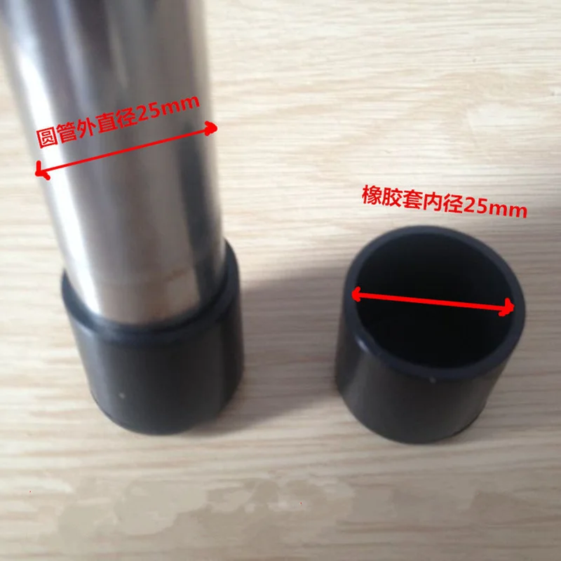 Set of 4 Non-Slip Black Silicone Chair Leg Caps with Floor Protector Pads