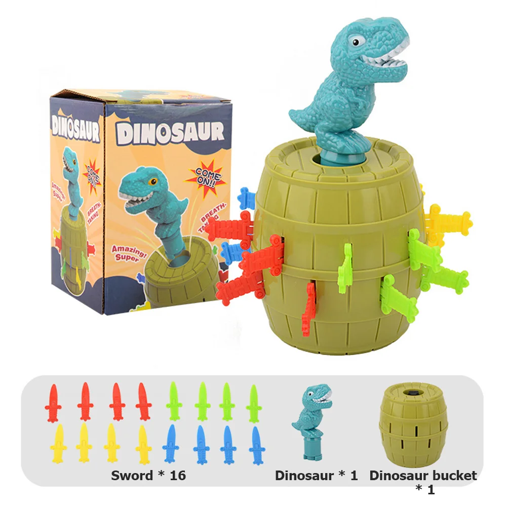 2-4 jogadores pop-up dinossauro jogo de tabuleiro menina menino presente  saltando baldes dinossauro espada esfaquear dinossauros jogos para 3-8 anos  de idade criança - AliExpress