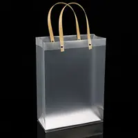 Sac à main en plastique givré Transparent, 10 pièces, en plastique de haute qualité, avec Style Simple et à la mode, Transparent givré 2