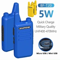 Baofeng BF-T20 5W Walkie Talkie 2PCS Mini USB Charge 1500mAh Portable Two Way Radio Upgrade Of BF-C2 KD-C1 For Hunting Kid’s Toy 2