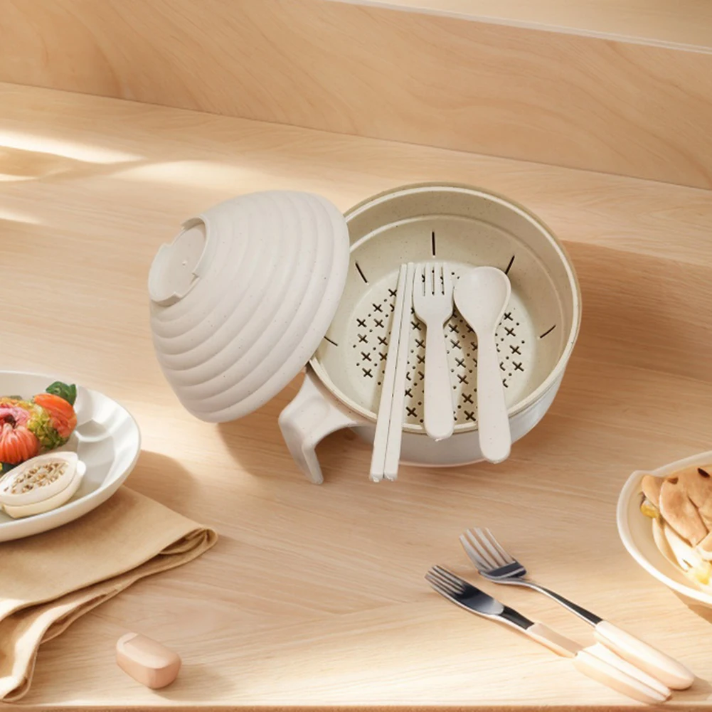 Cutlery Set Western Style Cutlery Set Picnic Cutlery Set Picnic Tableware Camping Cutlery Set Ramen Cooker Ramen Bowl Set W/ Spoon Chopsticks Fork Microwave Cooker Bowl Set College Dorm Room Apartment Essentials