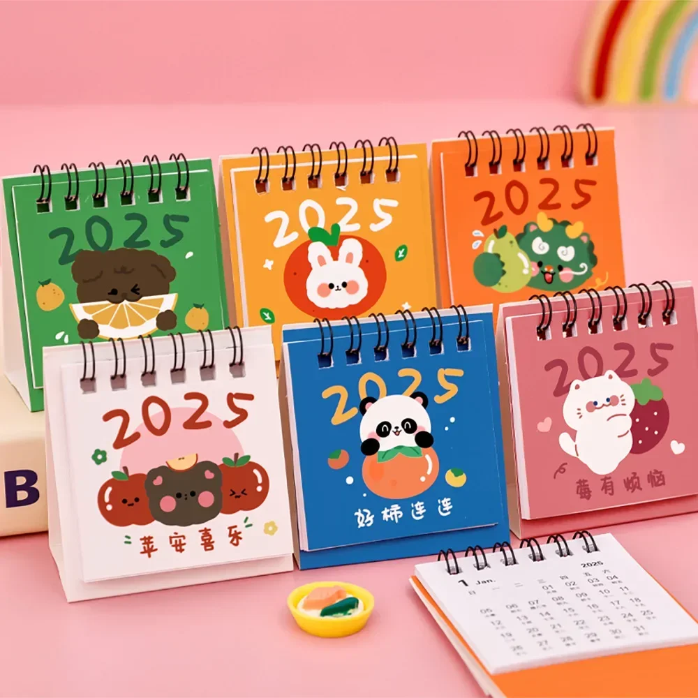 Desk Calendar Mini Cartoon Standing Flip Desktop Calendar Small Daily Planning Monthly Calendar for Home,desk calendar
