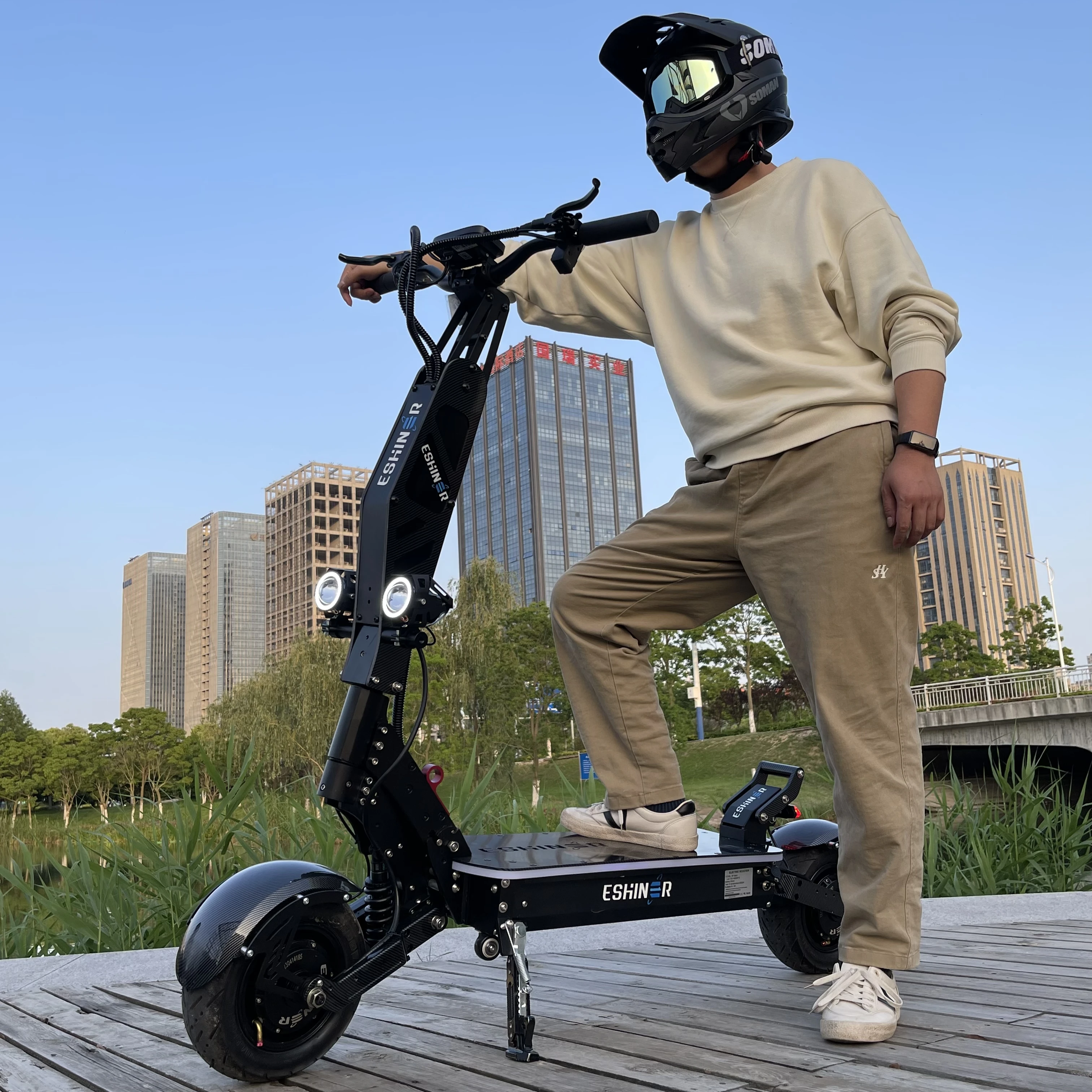 Geofought Ride7 E Scooter Password/NFC Card Power On Top Powerful Fast Adult 6000W 8000W 10000w 15000W Electric Scooter