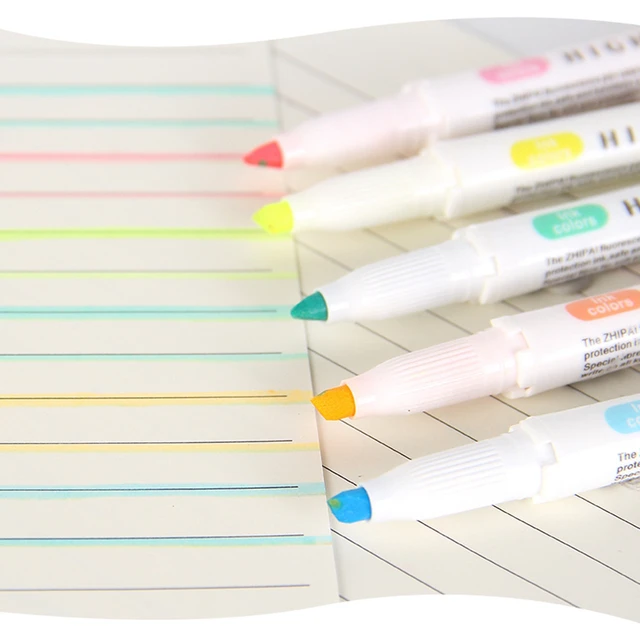 25 Colors Double Headed Midliner Highlighter Pens Hook Pen Cute Fluorescent  Pens Art Mark Pens School&Office Stationery - AliExpress