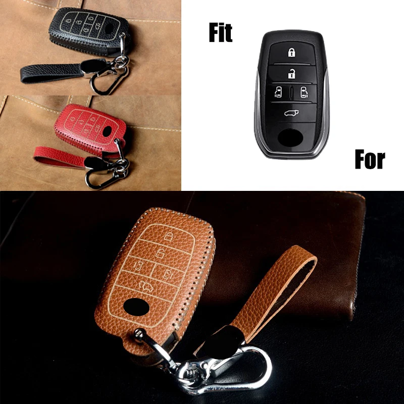 Juste De Porte-Clés De Voiture En Cuir Véritable, Sac Pour Toyota Vellfire, Alphard 30, Previa, Tarago, Alphard, Vcedar, Noah, Esnavigation, Estima, H