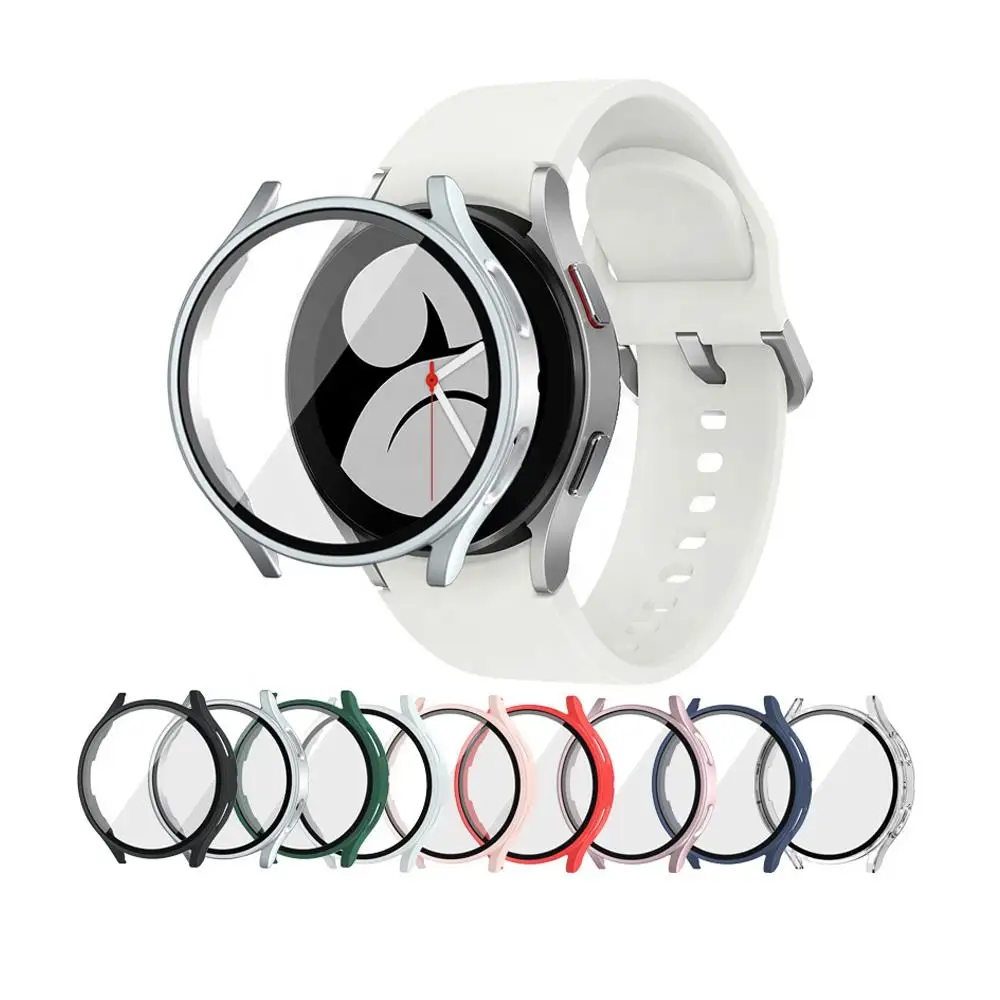 Watch Screen Protector Case Case for Samsung Galaxy Watch 6/5/4 40mm 44mm Screen Protector Hard PC Protective Cover Bumper Galaxy Watch Tempered Glass Film