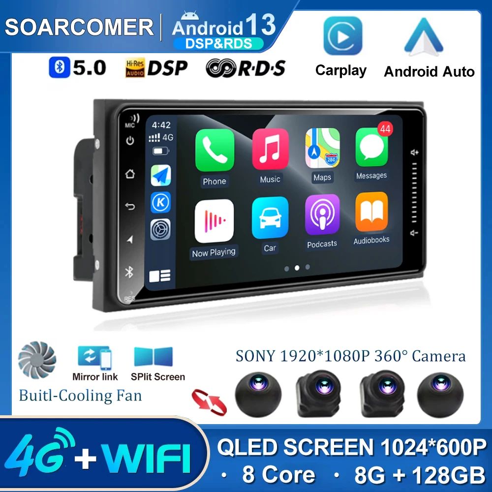

Andriod 13 For TOYOTA Corolla Crown Camry Hiace Previa RAV4 Prado VIOS Car Radio 2 Din Universal 7" Multimedia Player DVD Stereo