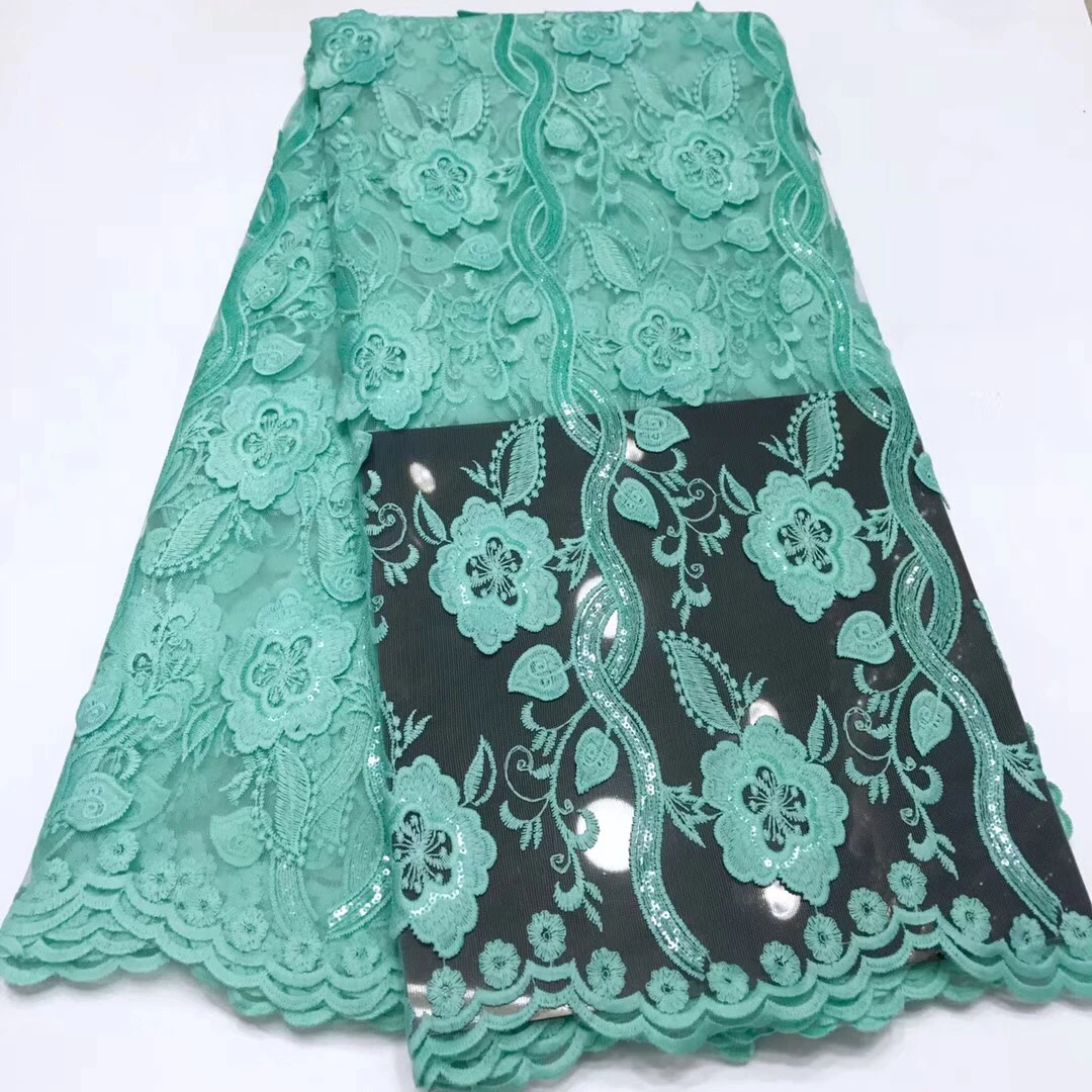 

African Lace Fabric 2021 High Quality Lace Emboridery French Beaded Mesh Nigerian Lace Fabrics For Evening Dress