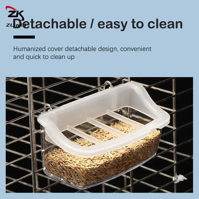 1PC Plastic Parrot Feeder Drinker Bird Supplies Bird Cage Parrot Birds Water Hanging Bowl Feeder Box Pet Cage Food Container