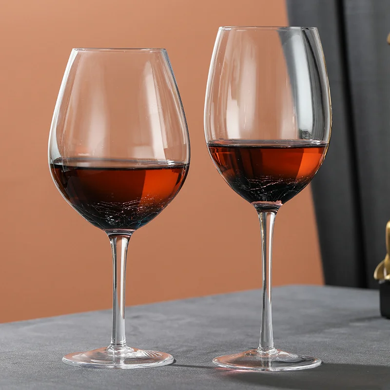 Creative Ice Crack Red Wine Glass Cup Crystal Champagne Glasses Cocktail  Mug Cup For Cocktails Bordeaux Goblet Art Big Belly Cup - Wine Glass -  AliExpress