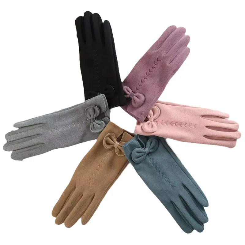 

New Fashion Grace Lady Gloves Women Winter Elegant Touch Screen Driving Warm Windproof Black Glove Winter Gloves