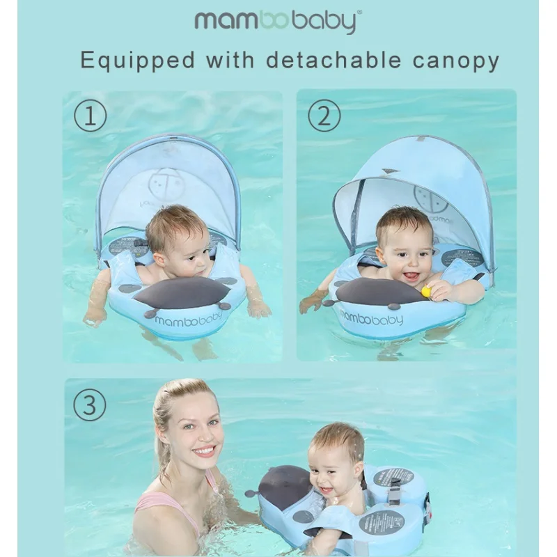 Infant Kid Floater Baby Lying Swimming Float Mambobaby Non Inflatable Baby Waist Floater Swim Trainer Solid Infant Pool Float 3
