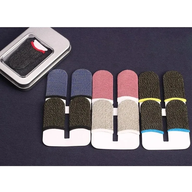 10pcs Mobile Gaming Finger Sleeve Anti-Sweat Finger Sleeve For PUBG Mobile Game Silver Fiber Touchscreen Gamer Thumb Protector