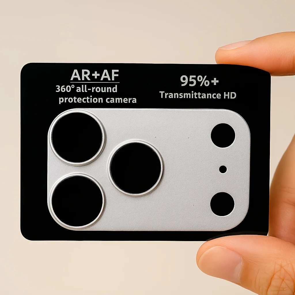 Premium HD Camera Protector with Aluminum Metal Ring and Anti-Scratch Tempered Glass Film