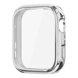 Premium Soft TPU Protective Watch Case and Strap Bumper for Fit 4 Pro (Silver)