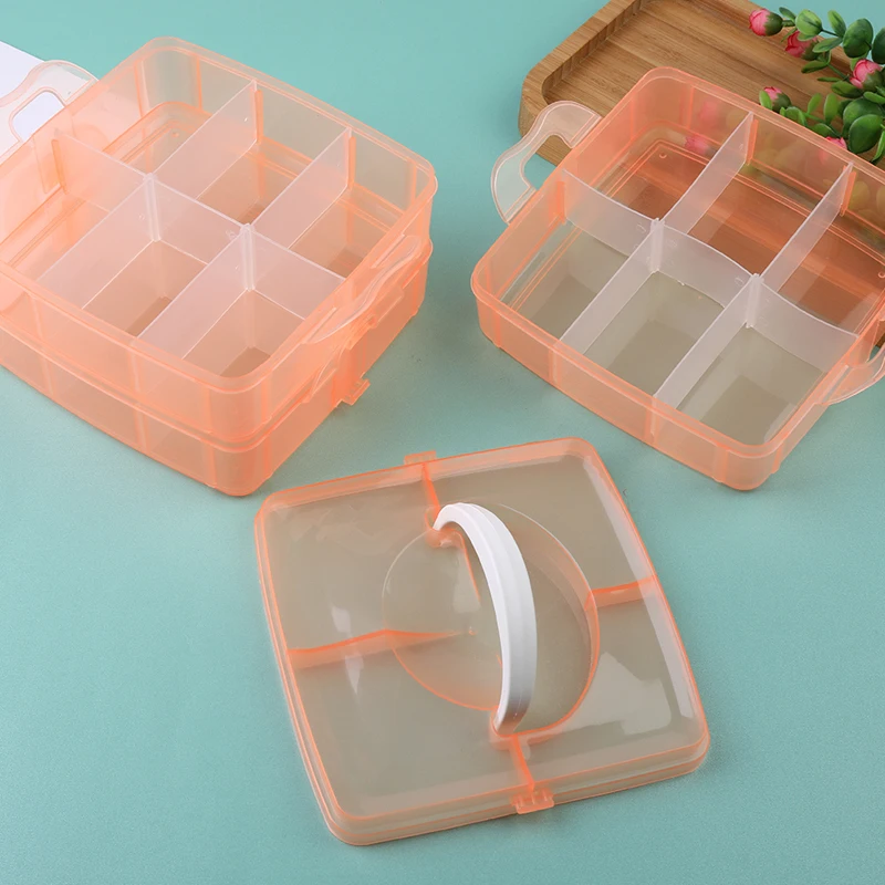 LMDZ 3 Layers 18 Compartments Plastic Storage Box Clear Organizer Multifunction Empty Box Sewing Tools Jewelry Container storage box plastic storage box