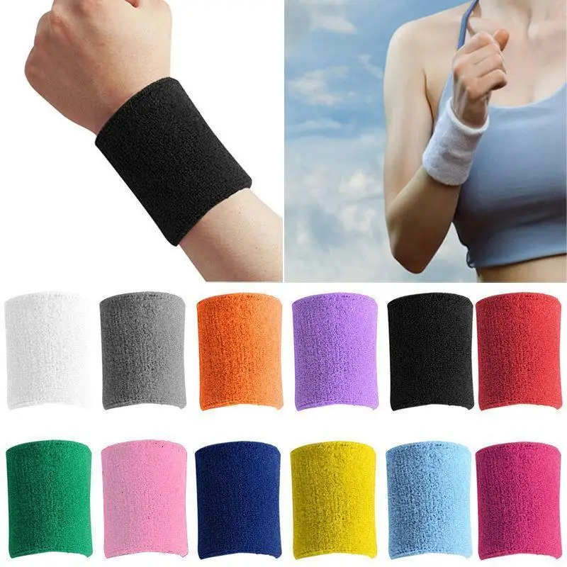 Cotton Sweatband Wristband for Tennis Basketball Running Gym