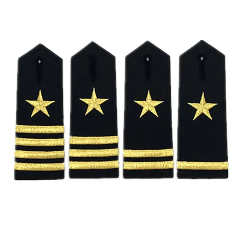 Sailor  Shoulder Strap Security Five-Pointed Star Arc Golden Embroidered Military Rank Decoration Cosplay Entertainment