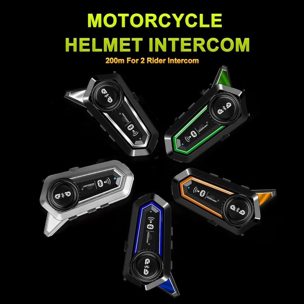 

Bluetooth-гарнитура для мотоциклетного шлема, многофункциональные водонепроницаемые стереонаушники для езды на мотоцикле