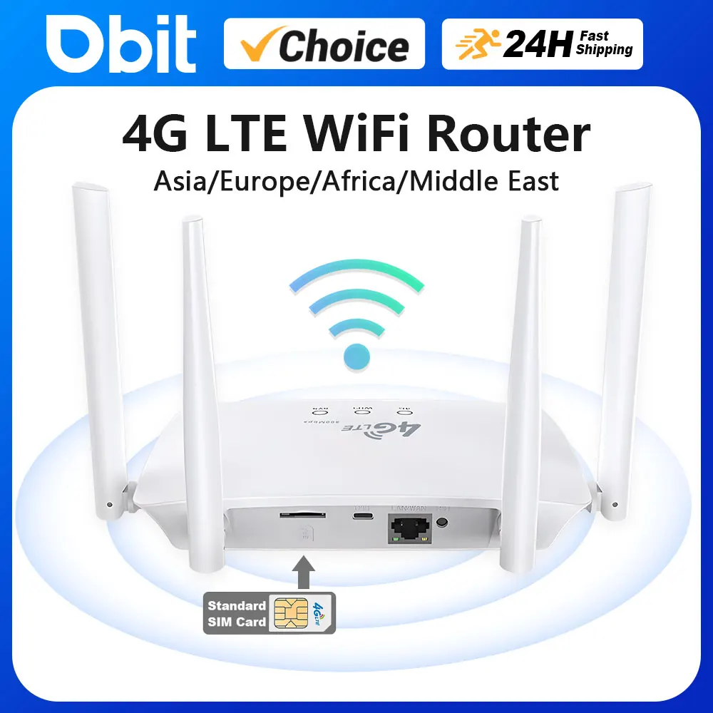 

DBIT 4G Wireless Router with SIM Card Support Cat4 32 WiFi Users CPE RJ45 WAN/LAN Port Mobile Hotspot Wi-Fi Wireless Modem