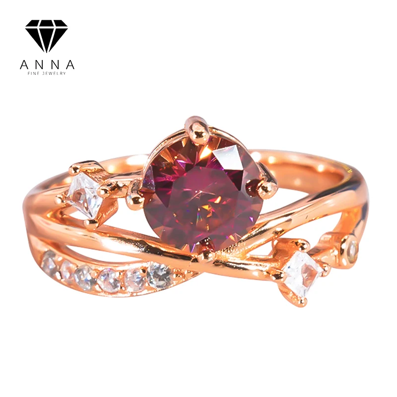 

Morgan Pink 100% 925 Sterling Silver Platinum Plated Moissanite With GRA Certificate Ring For Women Dinner Wedding Fine Jewelry