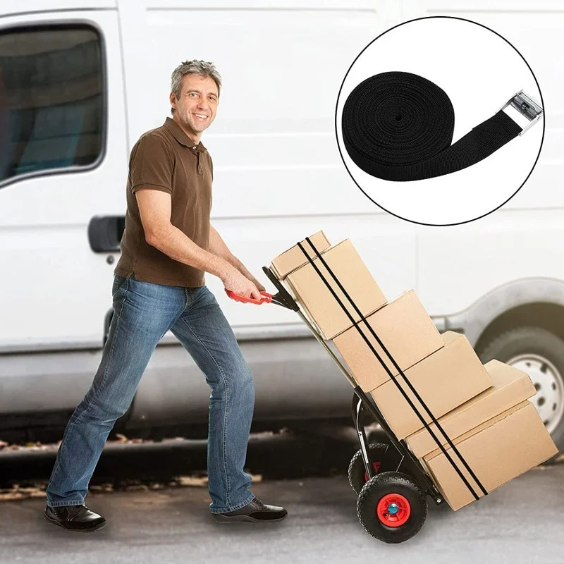 5m/3m Car Elastic Fixed Strap Zinc Alloy Press Buckle Cargo Binding Tighten Straps Organizer Car Trunks Roof Racks Bicycle Motor