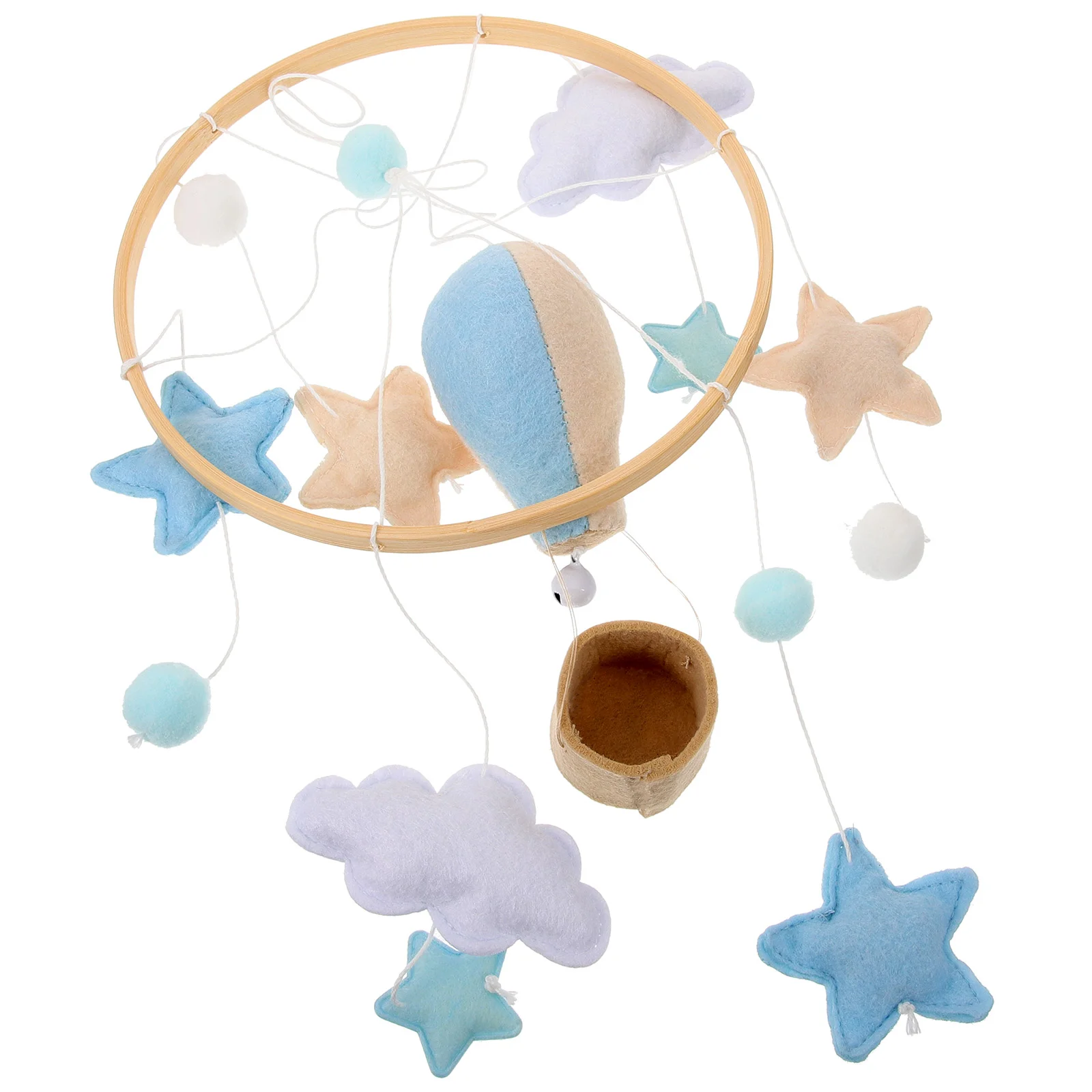 

Ceiling Type Nordic Style Bed Bell Baby Felt Nursery Room Decor Wood Crib Balls Pendant